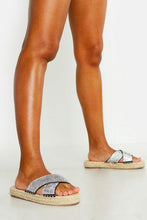 Load image into Gallery viewer, Embellished Espadrille Sliders
