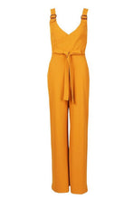 Load image into Gallery viewer, Linen Look Wrap Front Buckle Jumpsuit
