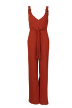 Load image into Gallery viewer, Linen Look Wrap Front Buckle Jumpsuit
