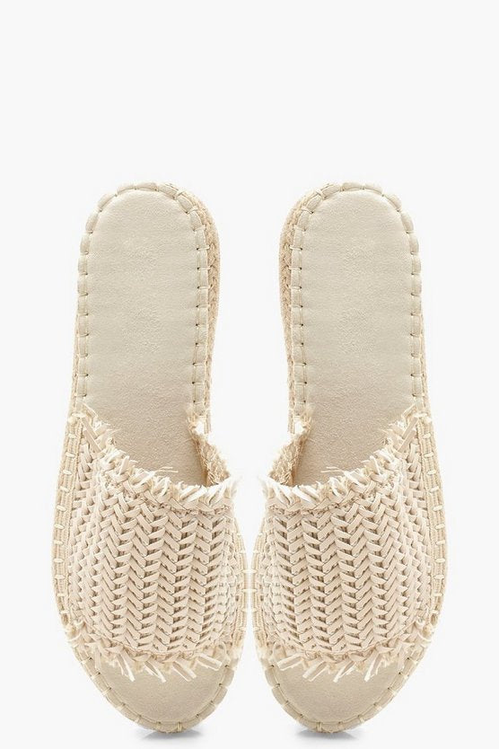 Woven Espadrille Sliders