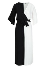 Load image into Gallery viewer, Contrast Belted Wrap Jumpsuit
