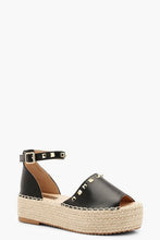 Load image into Gallery viewer, Studded Flatform Espadrilles
