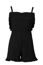 Load image into Gallery viewer, Open Back Ruffle Linen Look Playsuit
