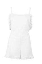 Load image into Gallery viewer, Open Back Ruffle Linen Look Playsuit
