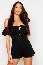Load image into Gallery viewer, Off The Shoulder Linen Look Playsuit
