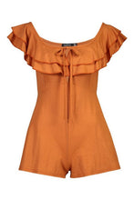 Load image into Gallery viewer, Off The Shoulder Linen Look Playsuit
