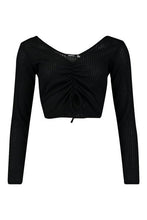 Load image into Gallery viewer, Ribbed Ruched Crop Top
