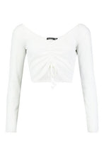 Load image into Gallery viewer, Ribbed Ruched Crop Top

