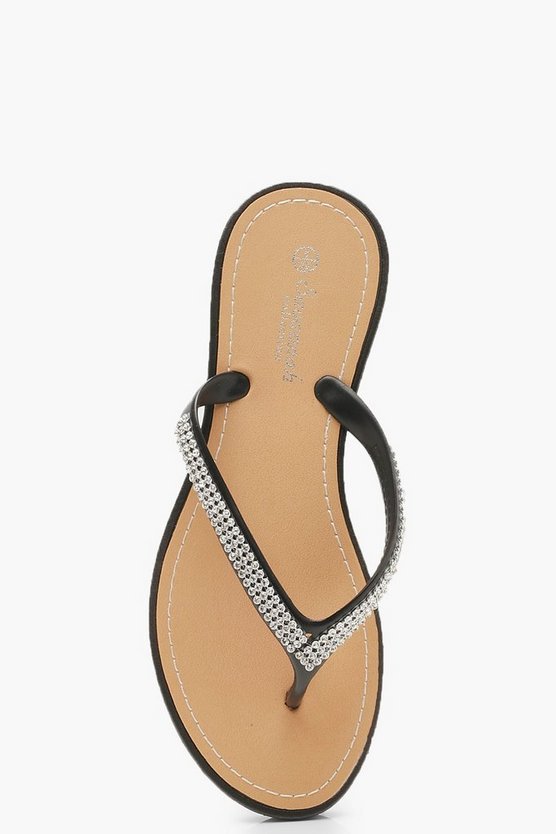 Diamante Jelly Flip Flops