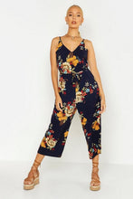 Load image into Gallery viewer, Multi Floral Culotte Jumpsuit
