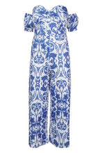 Load image into Gallery viewer, Sweetheart Off The Shoulder Porcelain Print Jumpsuit
