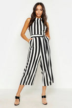 Load image into Gallery viewer, High Neck Belted Culotte Jumpsuit
