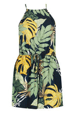 Load image into Gallery viewer, High Neck Tropical Print Playsuit
