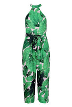 Load image into Gallery viewer, Palm Print High Neck Jumpsuit
