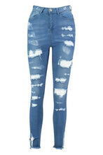 Load image into Gallery viewer, High Waist Distressed Skinny Jean

