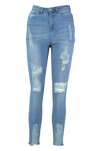 Load image into Gallery viewer, High Rise Distressed Skinny Jean
