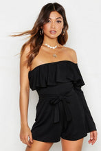 Load image into Gallery viewer, Asymmetric Sleeve Wrap Playsuit
