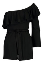 Load image into Gallery viewer, Asymmetric Sleeve Wrap Playsuit
