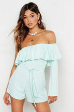 Load image into Gallery viewer, Asymmetric Sleeve Wrap Playsuit

