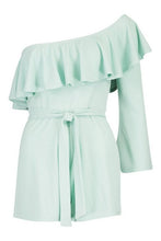 Load image into Gallery viewer, Asymmetric Sleeve Wrap Playsuit
