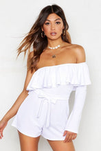 Load image into Gallery viewer, Asymmetric Sleeve Wrap Playsuit
