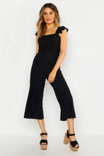 Load image into Gallery viewer, Frill Detail Shirred Culotte Jumpsuit
