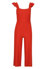 Load image into Gallery viewer, Frill Detail Shirred Culotte Jumpsuit
