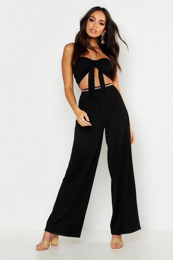 Tie Front Bralet & Wide Leg Pants Co-Ord