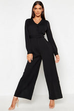 Load image into Gallery viewer, Button Detail Belted Wide Leg Jumpsuit
