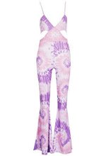 Load image into Gallery viewer, Tie Dye Halterneck Flared Leg Jumpsuit
