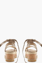 Load image into Gallery viewer, Wrap Strap Snake Espadrille Flatforms
