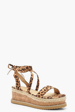 Load image into Gallery viewer, Wrap Strap Leopard Espadrille Flatforms
