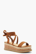 Load image into Gallery viewer, Flatform Espadrille Tie Up Sandals
