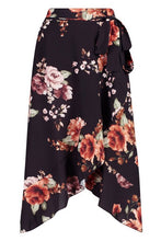 Load image into Gallery viewer, Floral Wrap Ruffle Midi Skirt
