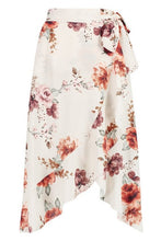 Load image into Gallery viewer, Floral Wrap Ruffle Midi Skirt
