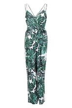 Load image into Gallery viewer, Wrap Front Tie Waist Palm Print Culotte Jumpsuit
