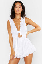 Load image into Gallery viewer, Plunge Front Broderie Anglais Playsuit

