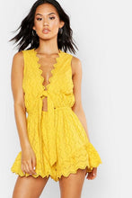 Load image into Gallery viewer, Plunge Front Broderie Anglais Playsuit

