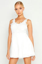 Load image into Gallery viewer, Boutique Crochet Detail Flippy Playsuit
