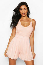 Load image into Gallery viewer, Boutique Crochet Detail Flippy Playsuit
