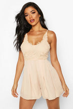 Load image into Gallery viewer, Boutique Crochet Detail Flippy Playsuit
