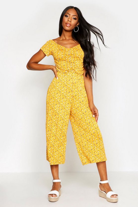 Ditsy Floral Sweetheart Culotte Jumpsuit