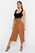 Load image into Gallery viewer, Crepe Paperbag Tie Waist Culottes
