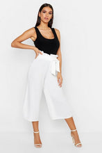 Load image into Gallery viewer, Crepe Paperbag Tie Waist Culottes
