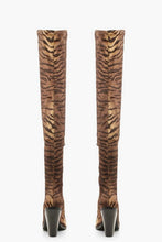 Load image into Gallery viewer, Tiger Print Knee High Cowboy Boots
