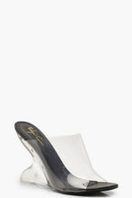 Load image into Gallery viewer, Clear Wedge Mules
