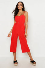 Load image into Gallery viewer, Button Front Wide Leg Culotte Jumpsuit
