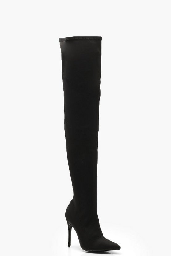 Stiletto Pointed Toe Over The Knee Boots