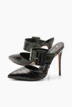 Load image into Gallery viewer, Pointed Buckle Detail Court Mules
