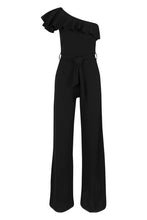Load image into Gallery viewer, One Shoulder Tie Belt Wide Leg Jumpsuit
